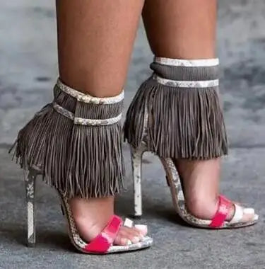 Umbrella Fringe High Heels