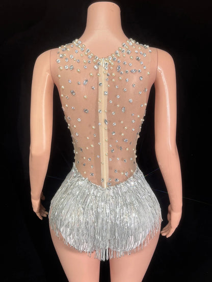 Roxi Embellished Flower Tassel Bodysuit