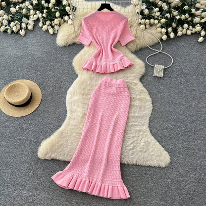 Lorena Ruffle Hem Skirt Set