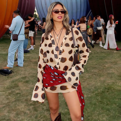 Polka Dot Shirt Mini Dress