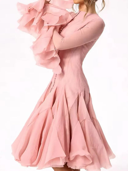 Lory Peated Flare Midi Dress