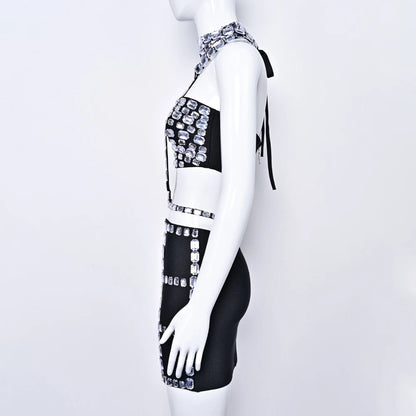 Luxe Stone Bandage Mini Skirt Set