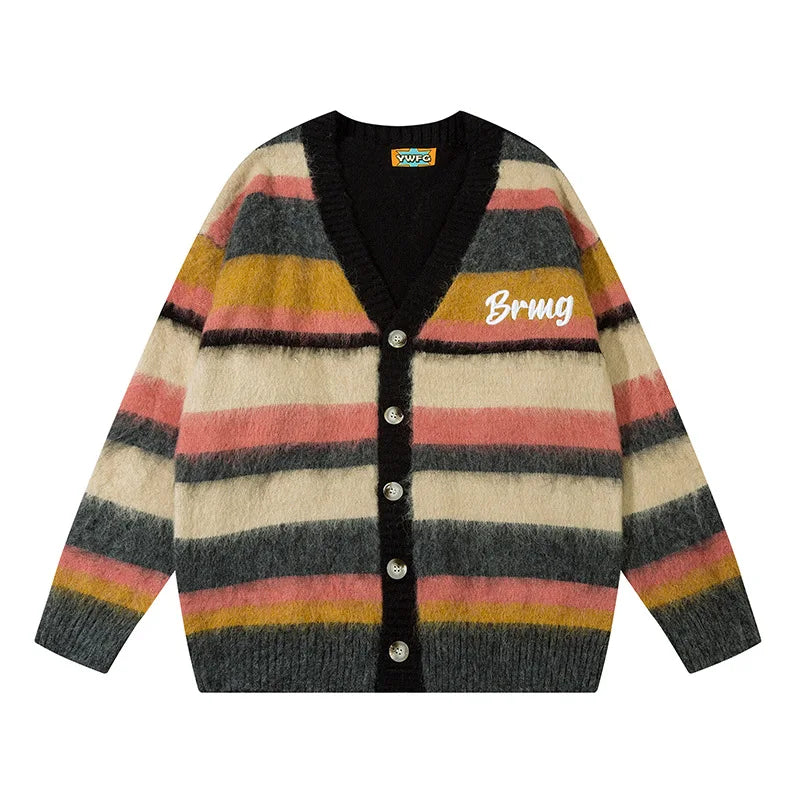 Colorful Stripe Knit Cardigan