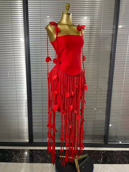 Floral Draped Bandage Dress