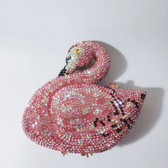 Swan Rhinestone Clutch Purse