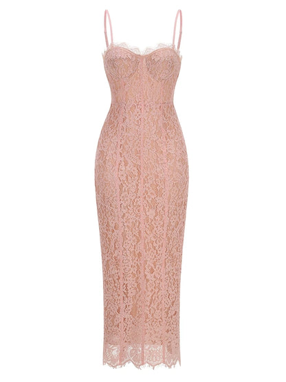 Floral Lace Bodycon Maxi Dress