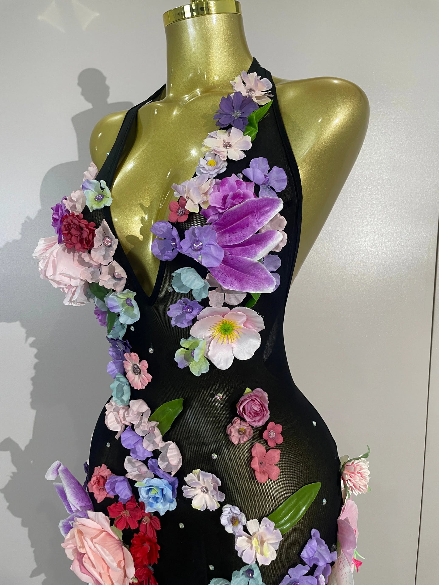 Luxe Flower Mesh Maxi Dress