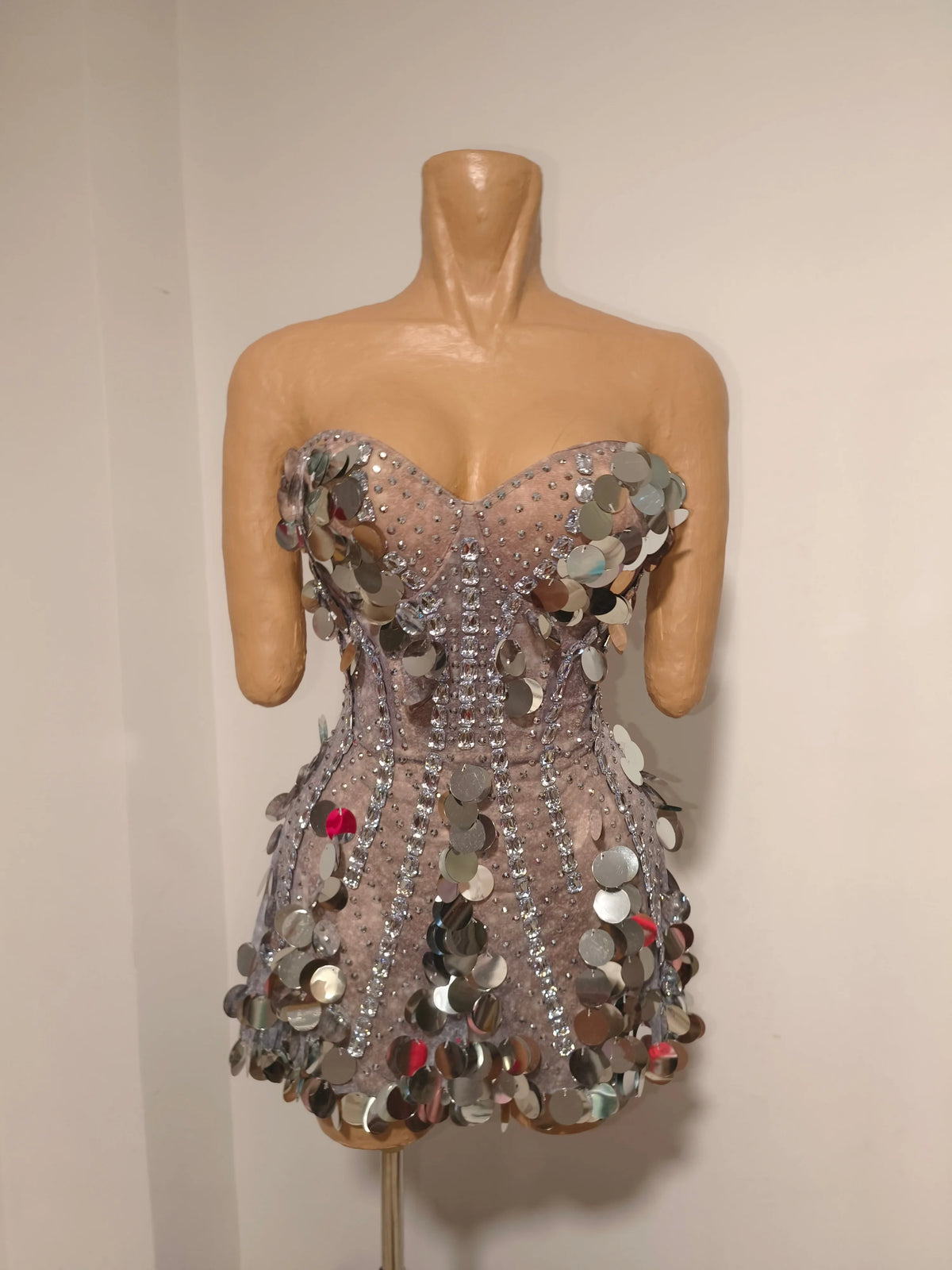 Esther Sequins Mesh Mini Dress