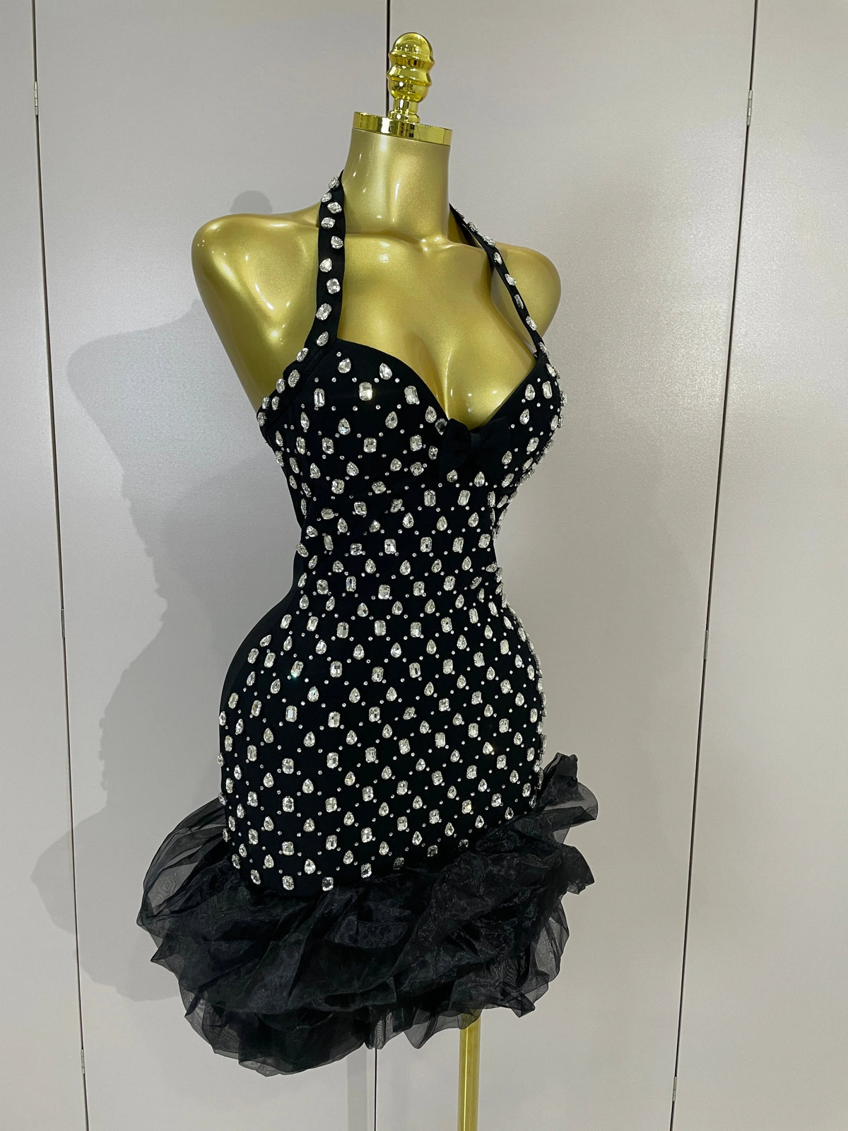 Sarah Rhinestone Bandage Mini Dress