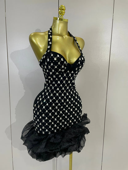 Sarah Rhinestone Bandage Mini Dress
