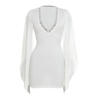 Flare Bell Sleeve Mini Dress