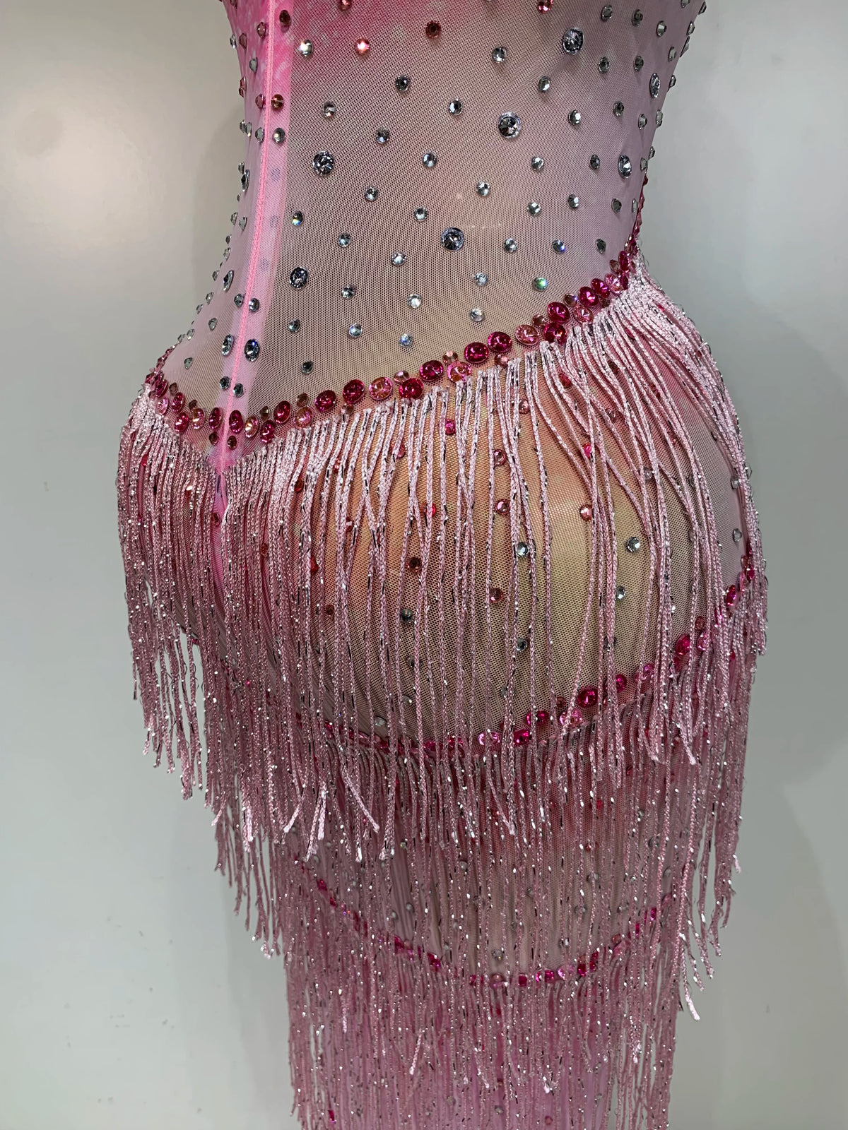 Maxine Tassel Mesh Maxi Dress