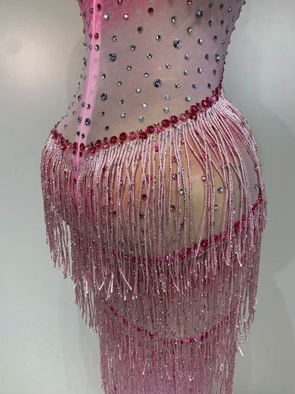 Maxine Tassel Mesh Maxi Dress