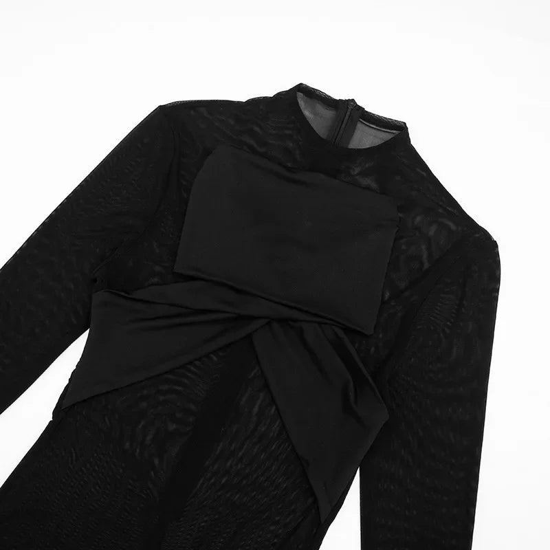 Gena Sheer Mesh Jumpsuit