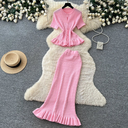Lorena Ruffle Hem Skirt Set
