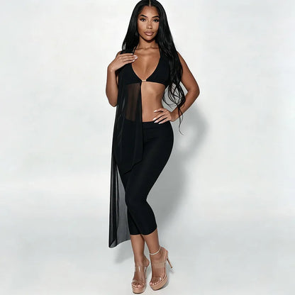 Melynda Mesh Capri Set