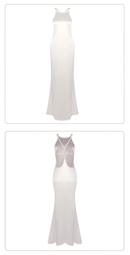 Backless Satin Maxi Dress