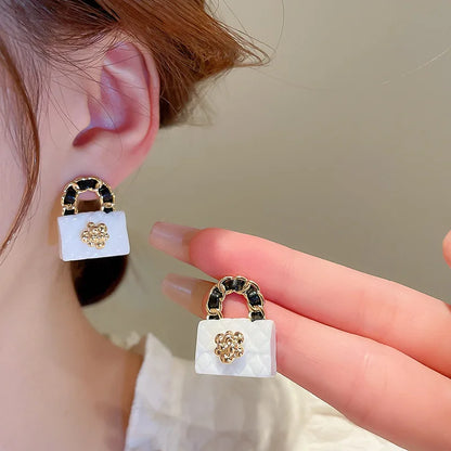 Leather Handbag Shape Earrings