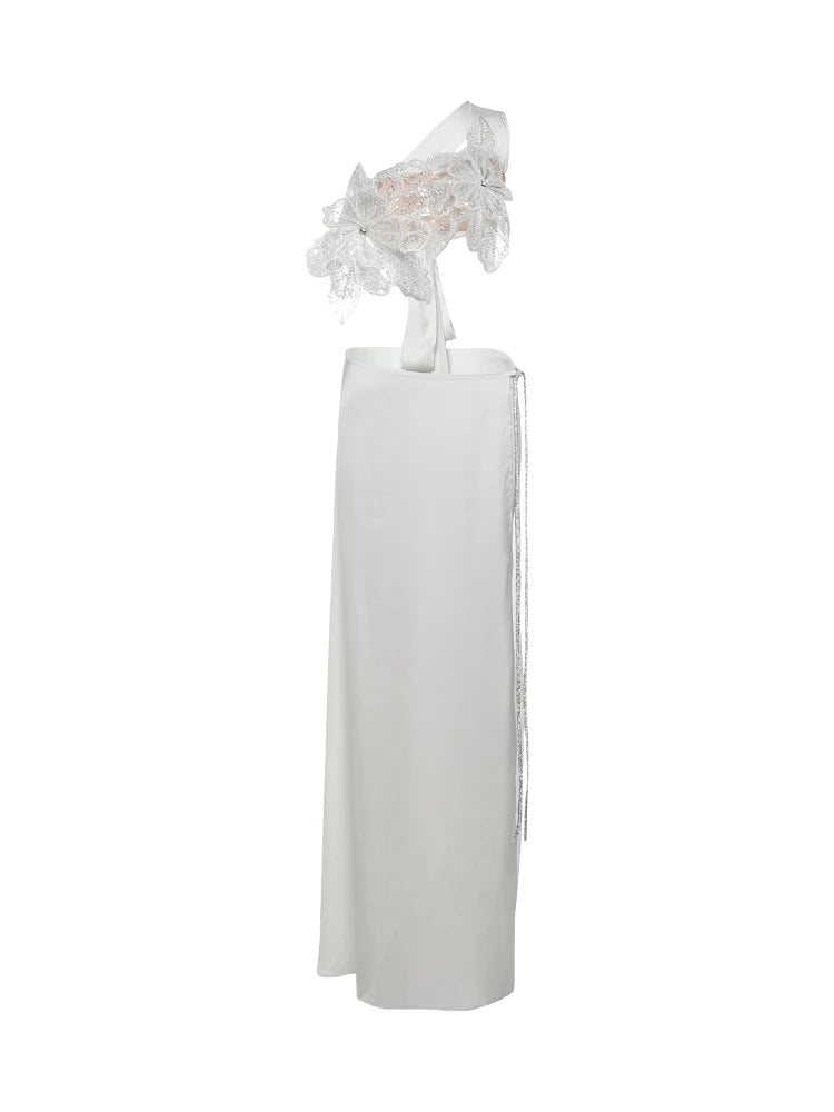 Adelina Sequin Flower Maxi Skirt Set