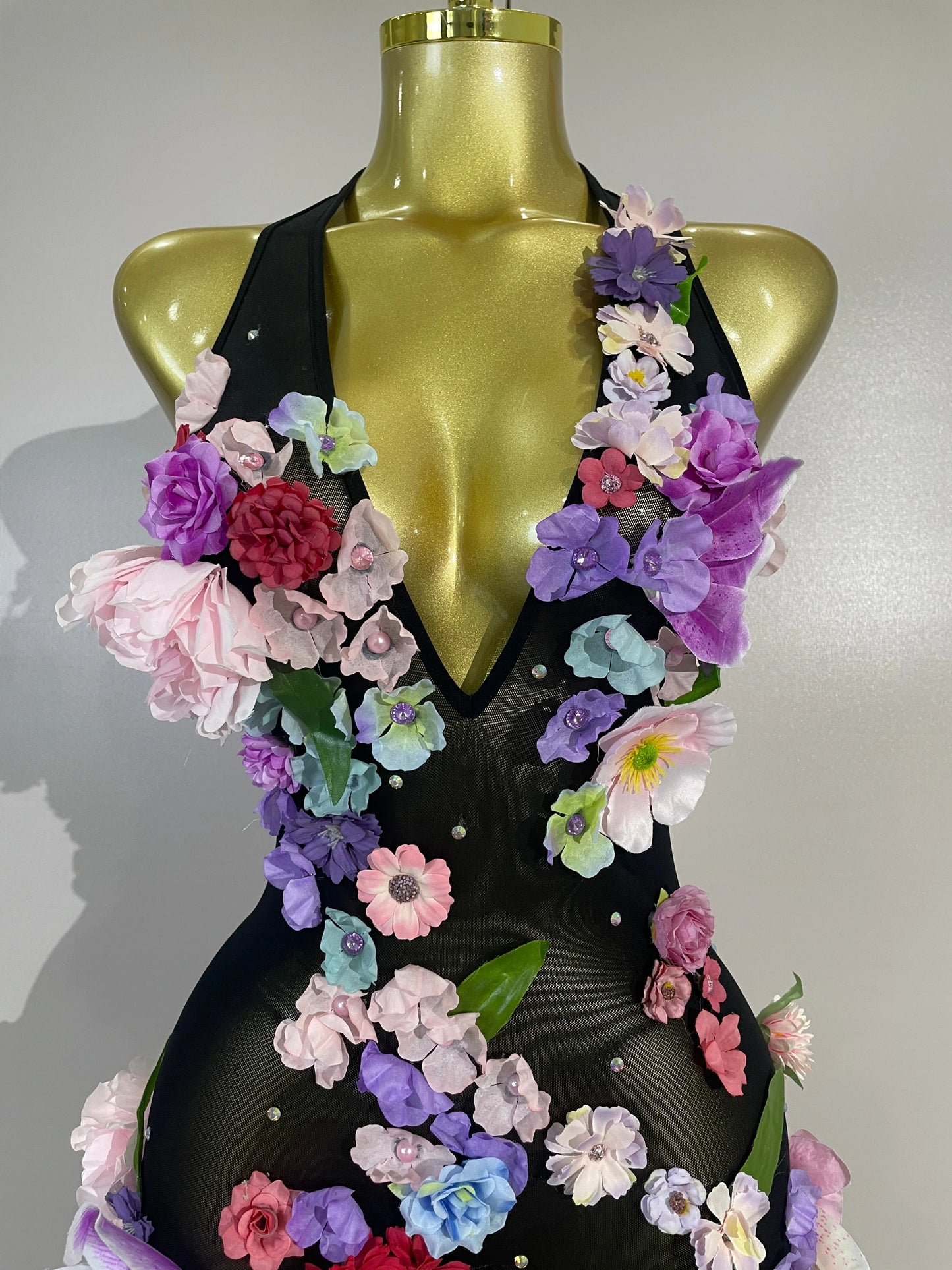 Luxe Flower Mesh Maxi Dress