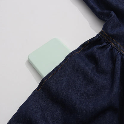 Belted Retro Denim Mini Dress
