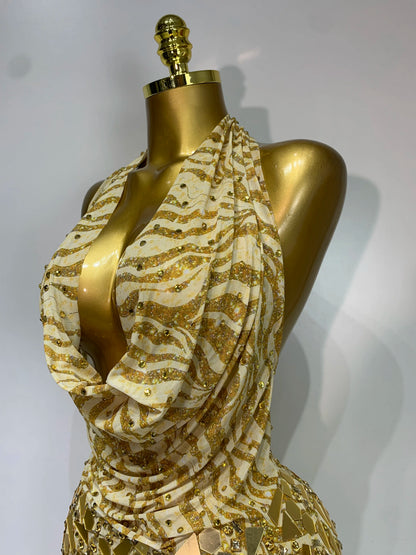 Witney Gold Mini Dress
