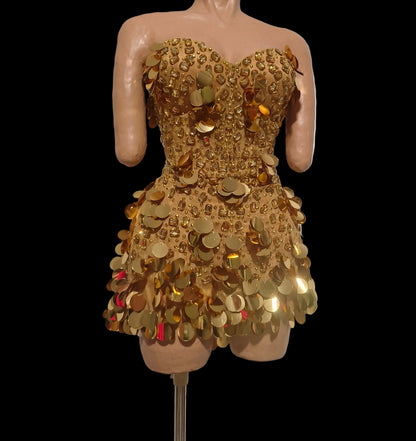 Esther Sequins Mesh Mini Dress