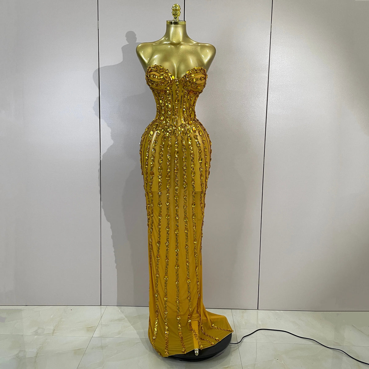 Atacia Elegant Mesh Maxi Dress