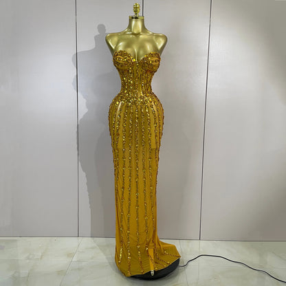 Atacia Elegant Mesh Maxi Dress