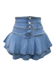 Abie Denim Skirt -Wash Blue