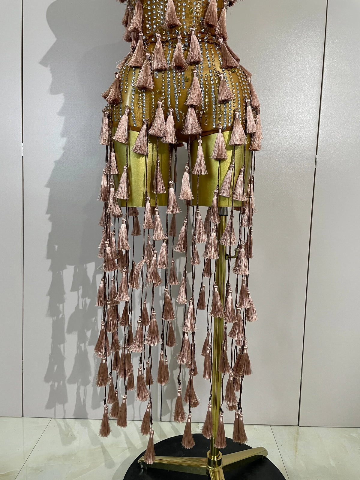 Olanda Mesh Bodysuit Tassel Dress