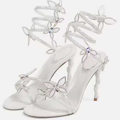 Flower Embellished High Heels