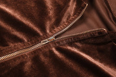 On The Run Velvet Skirt Set