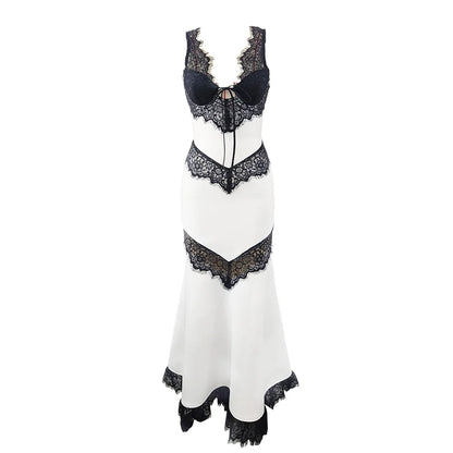 Exquisite Lace Bandage Maxi Dress