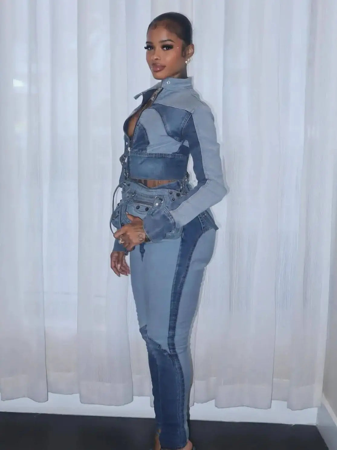 Shya Tracksuit Denim Set