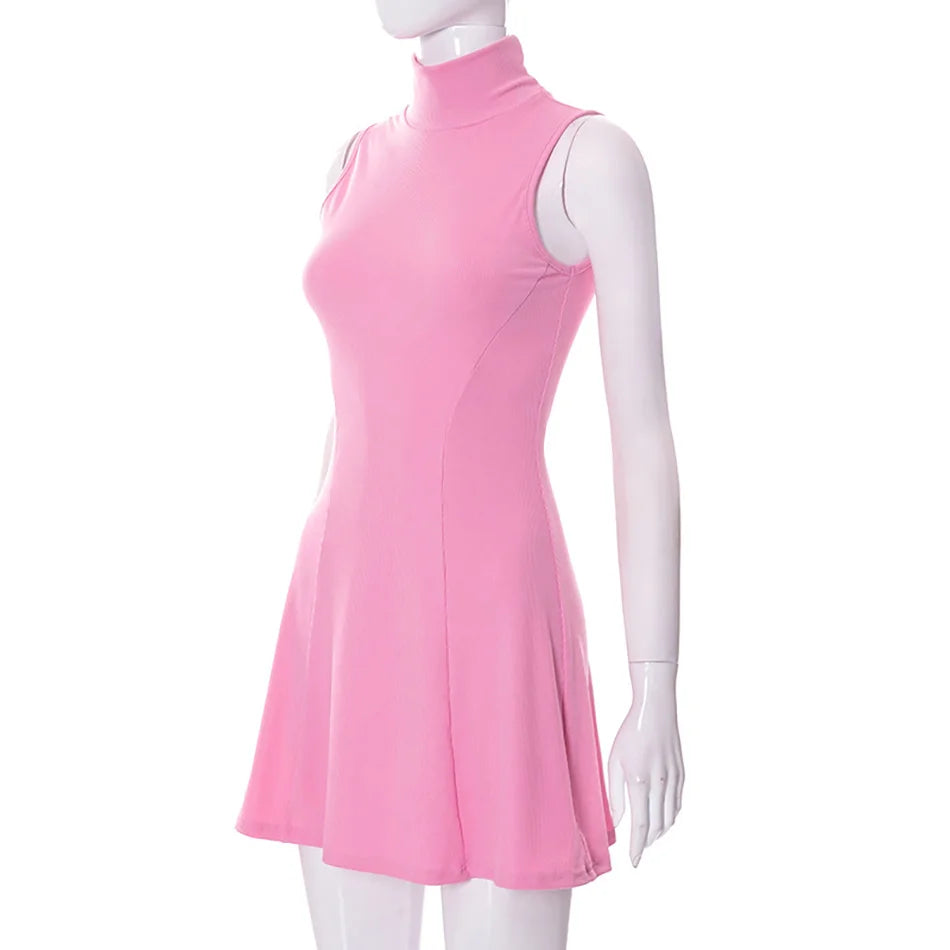 Pink A Line Mini Dress