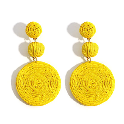 Handmade Rattan Knit Earrings