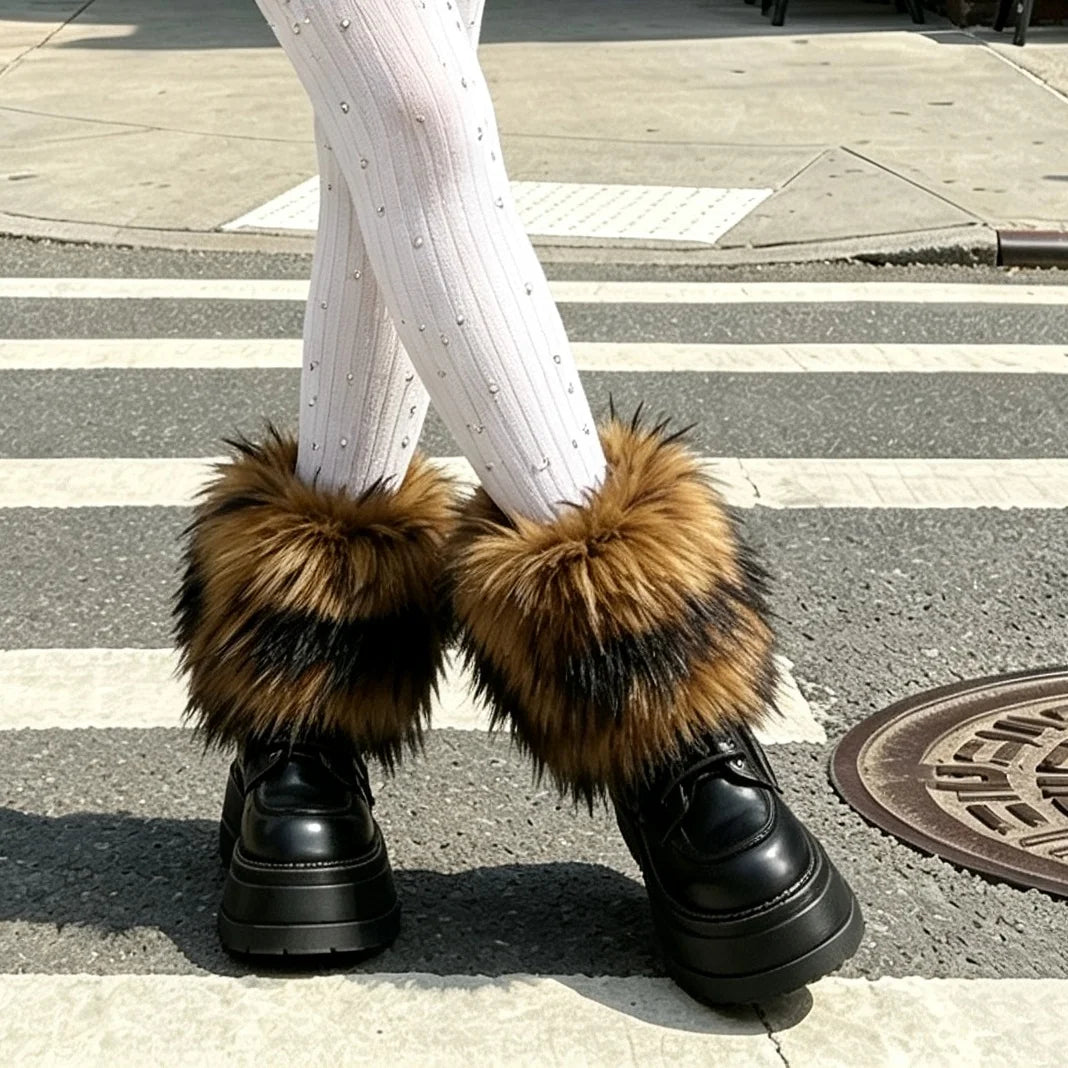 Fur Cuff Boots Leg Warmer