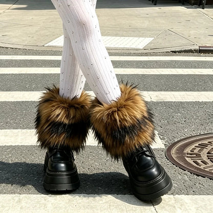 Fur Cuff Boots Leg Warmer