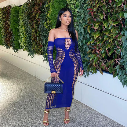 Caroline Mesh Maxi Dress