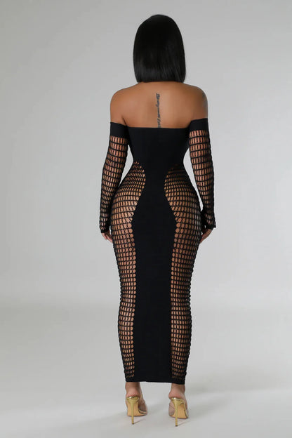 Caroline Mesh Maxi Dress
