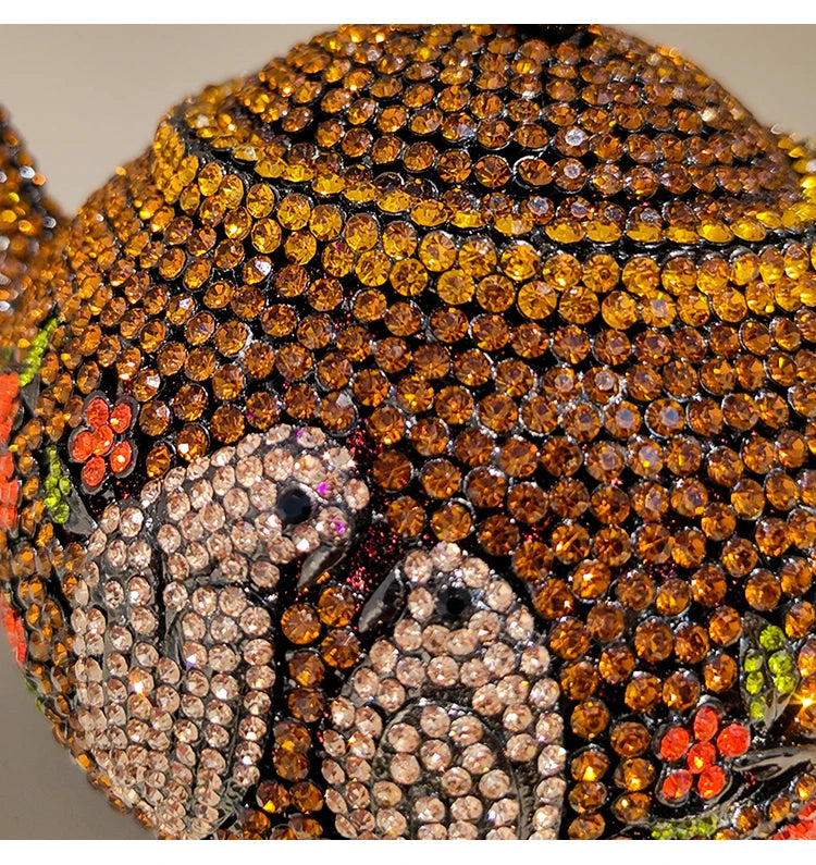 Teapot Rhinestone Clutch Bag