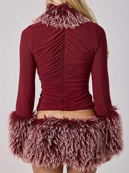 Taylor Fur Mini Skirt Set