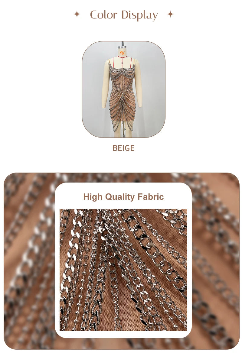 Chain Embellished Mini Dress
