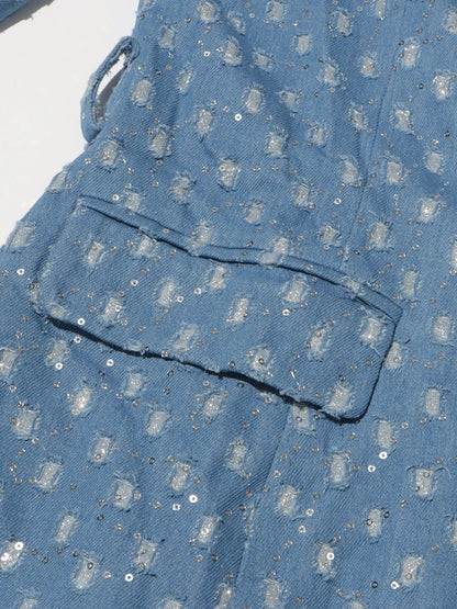 Sashes Denim Trench Coat