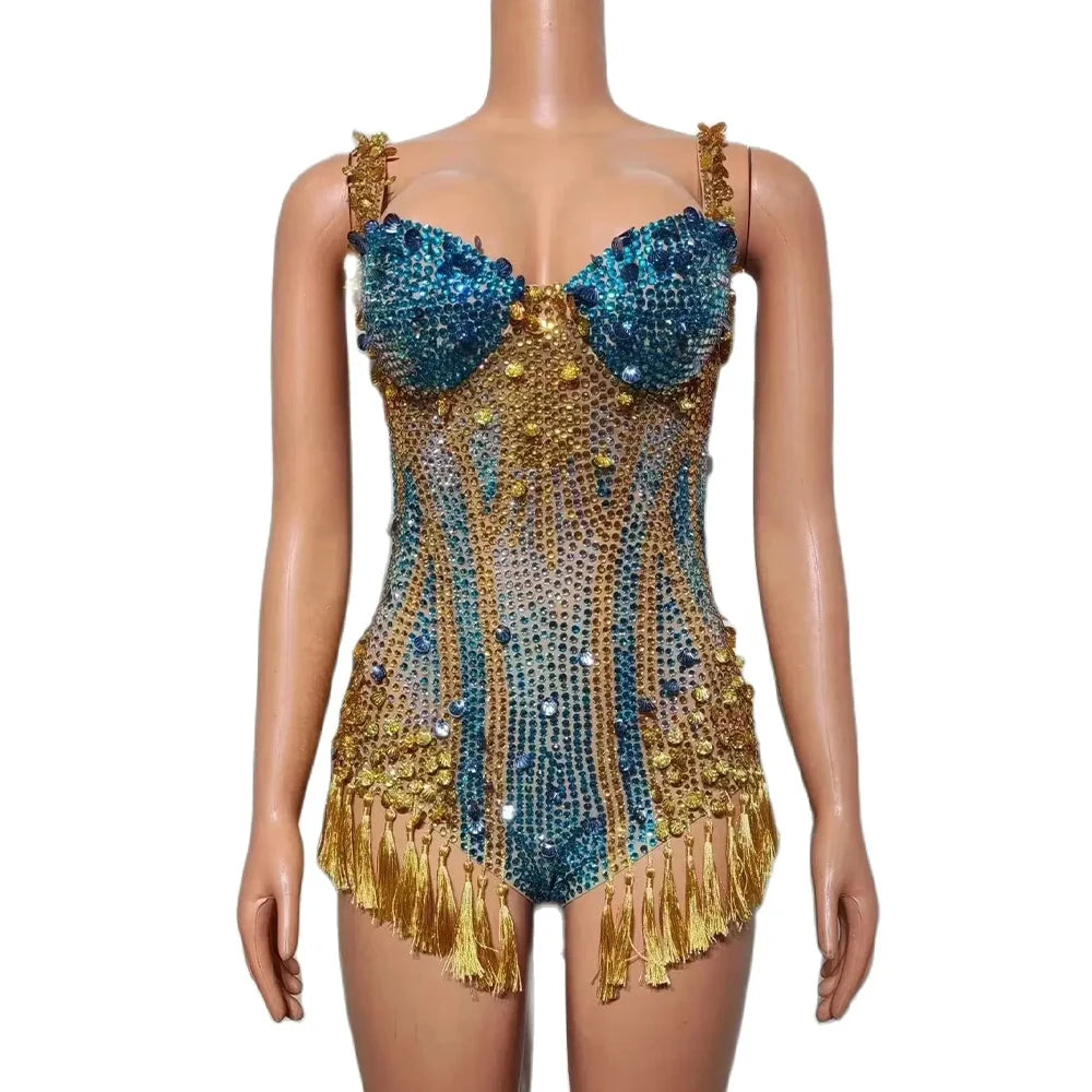 Miana Sequins Tassel Bodysuit