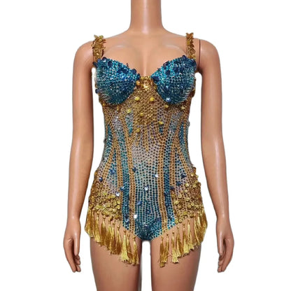 Miana Sequins Tassel Bodysuit