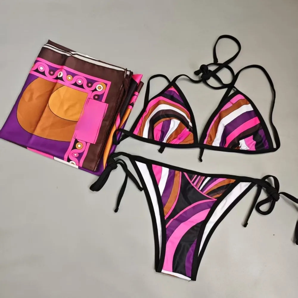 Nevis Bikini Print Set