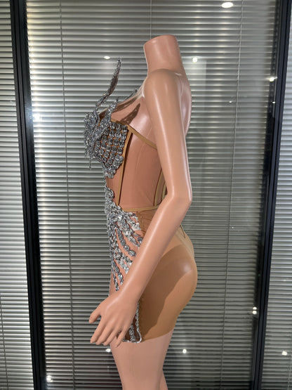 Wing Mesh Mini Dress
