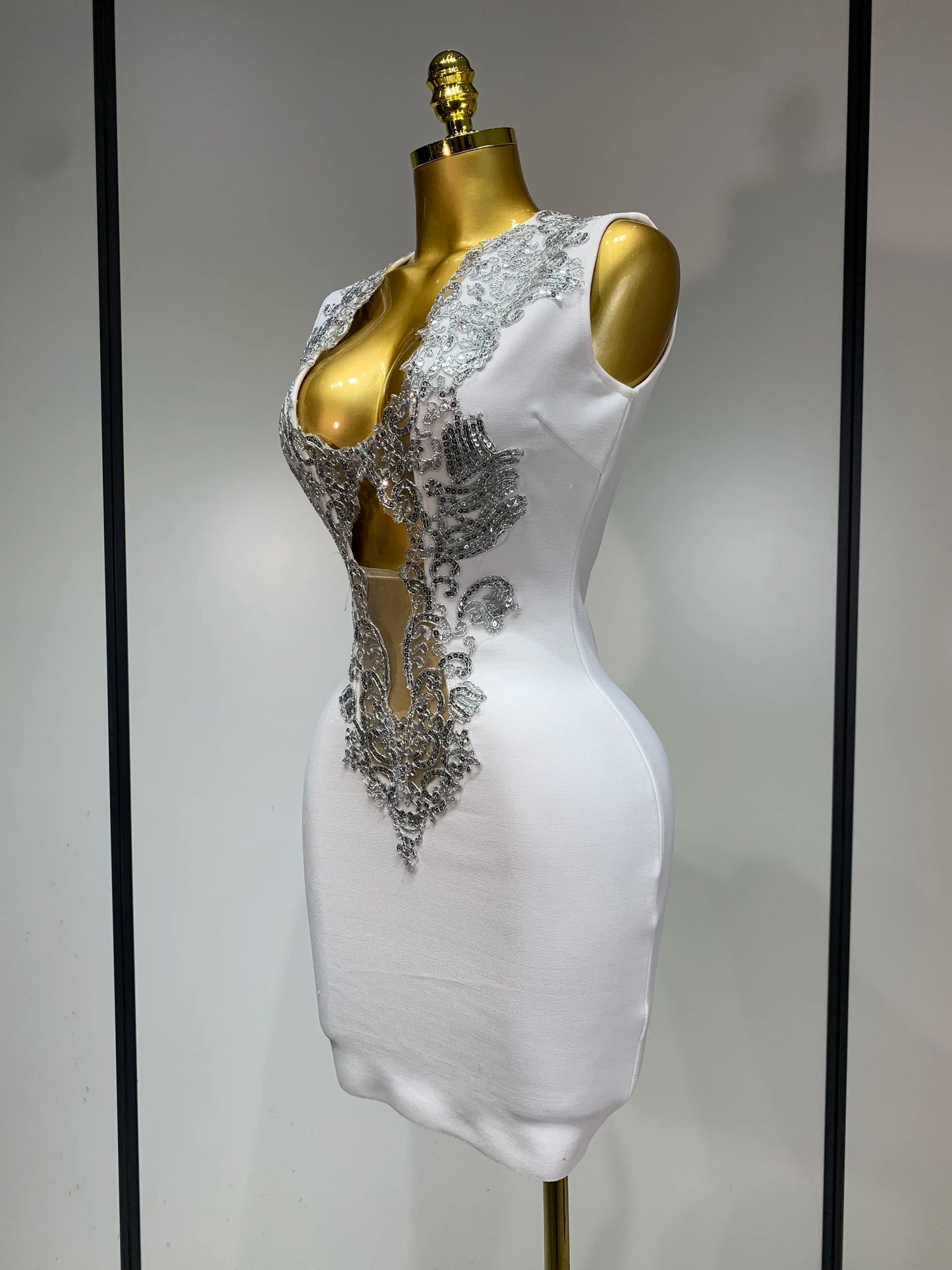 Merynda Sequin Bandage Mini Dress